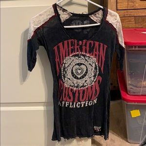 Affliction 3/4 sleeve tee